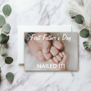 Tarjeta Primer Día del Padre Lo Logró Foto Personalizada D