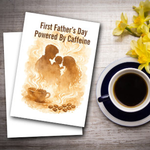 Tarjeta Primer Día del Padre Personalizado Caféina para el