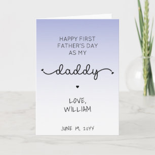 Tarjeta Primer Día del Padre personalizado para nuevo papá