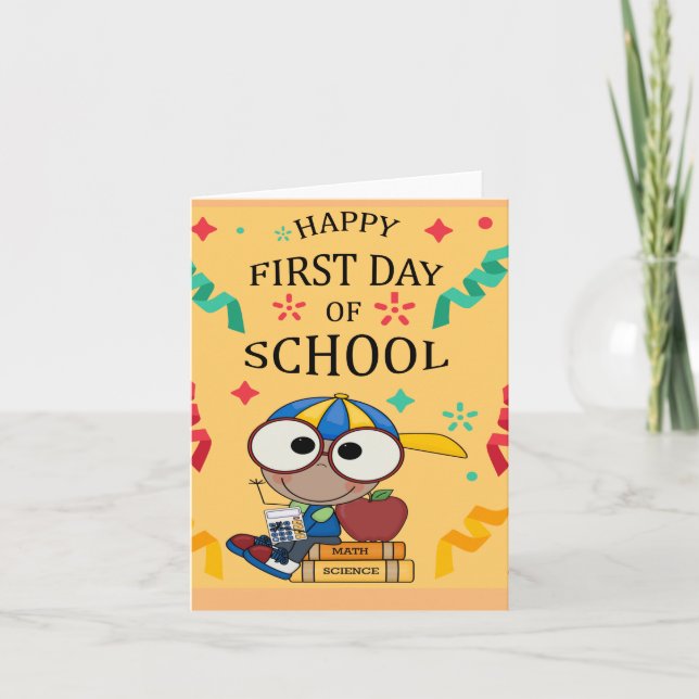 Tarjeta Primer día escolar primer curso (Anverso)