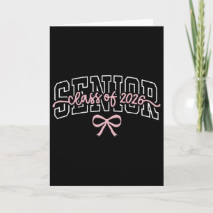 Tarjeta Primer Día Escuela Rosa Coquette Lazo Senior 2026
