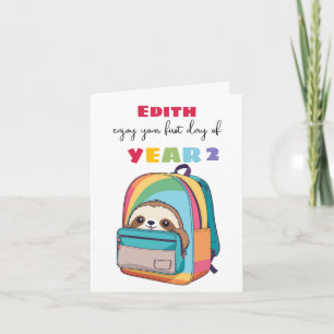 Tarjeta primer día nuevo año escolar Hija Hijo adorable pe