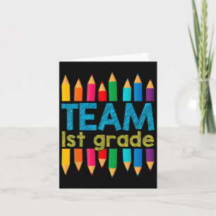 Tarjeta Primer Grado De Equipo De Maestra De Primer Grado