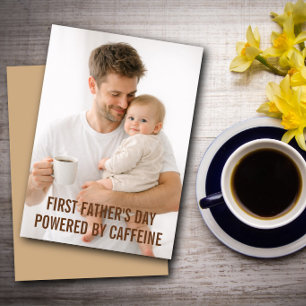Tarjeta Primer humor de café del Día del Padre de padres