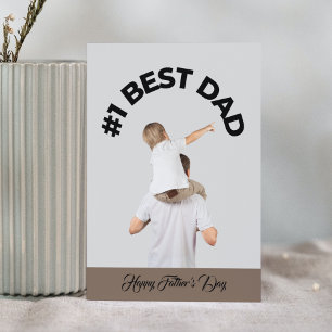 Tarjeta Primer Mejor Papá Hijo Gris Moderno Feliz Día del 