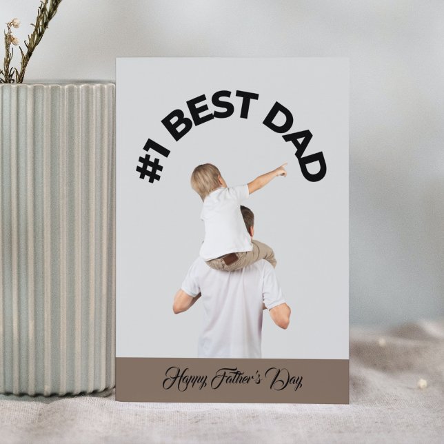 Tarjeta Primer Mejor Papá Hijo Gris Moderno Feliz Día del  (Subido por el creador)