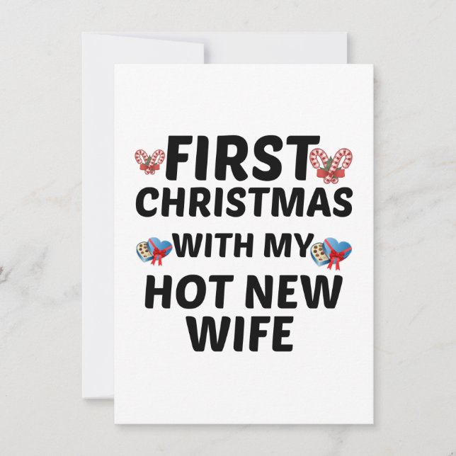 TARJETA PRIMER NAVIDAD CON MI NUEVA ESPOSA CALIENTE (Anverso)