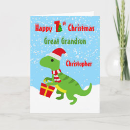 Tarjeta Primer Navidad Gran Abuelo Dinosaurio T Rex