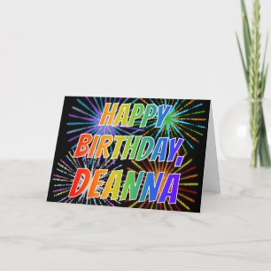 Tarjeta Primer nombre "DEANNA" Diversión "FELIZ CUMPLEAÑOS