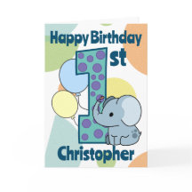 Primer Personalizado del Elefante de Cumpleaños