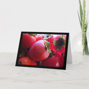 Tarjeta Primer plano de la fruta caqui