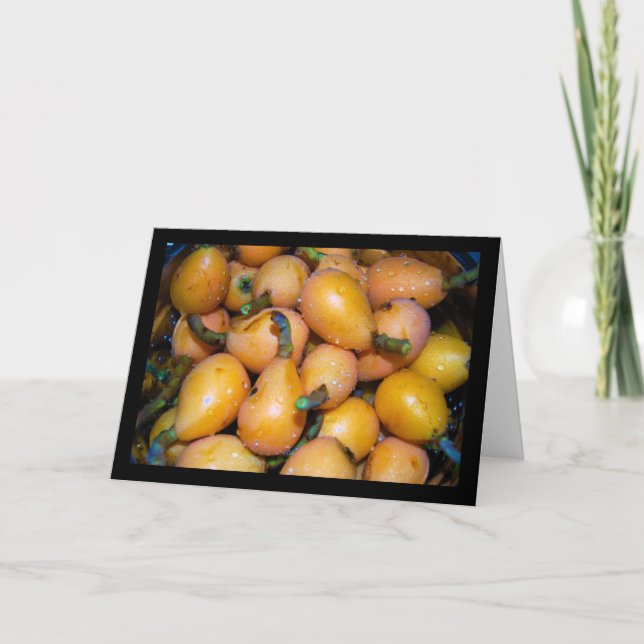 Tarjeta Primer plano de la fruta de níspero (Anverso)