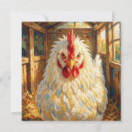 Tarjeta Primer plano divertido de manta de pollo con empas