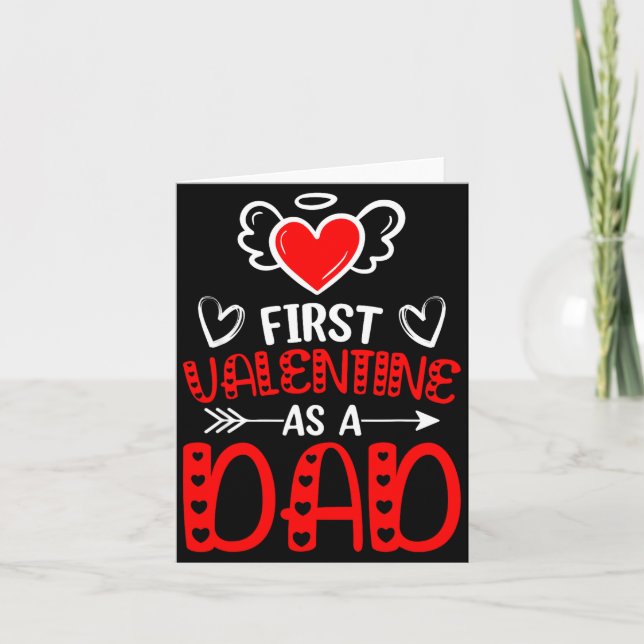 Tarjeta Primer San Valentín como papá corazón nuevo padre  (Anverso)