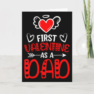 Tarjeta Primer San Valentín como papá corazón Nuevo padre 