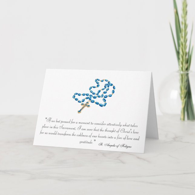 Tarjeta Primer Tarjeta-St de la comunión santa. Angela de (Anverso)