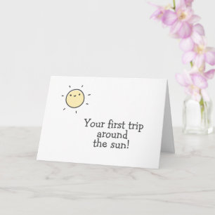 Tarjeta ¡Primer viaje alrededor del sol! Primer cumpleaños