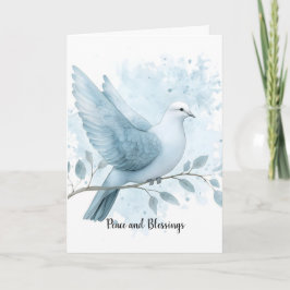 Tarjeta Primera Comunión Azul Felicidades Desea Paloma