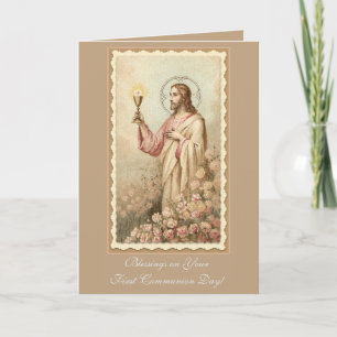 Tarjeta Primera Comunión Cáliz de Jesús