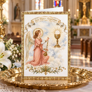 Tarjeta Primera Comunión Católica Jesús Ángeles