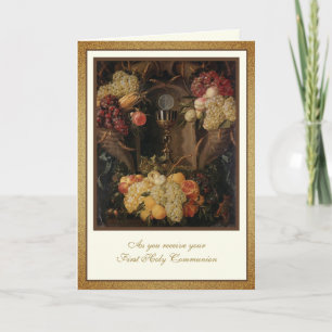 Tarjeta Primera Comunión Católica Jesús Eucaristía