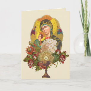 Tarjeta Primera Comunión Católica Tradicional