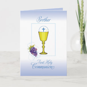 Tarjeta Primera comunión de Brother, cáliz con el