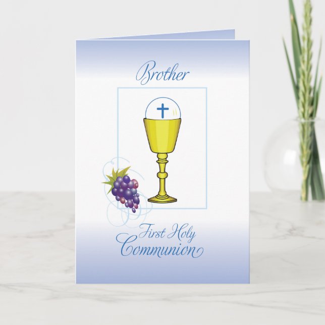 Tarjeta Primera comunión de Brother, cáliz con el (Anverso)