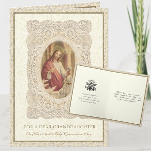 Tarjeta Primera Comunión de Niñas Jesús Oración