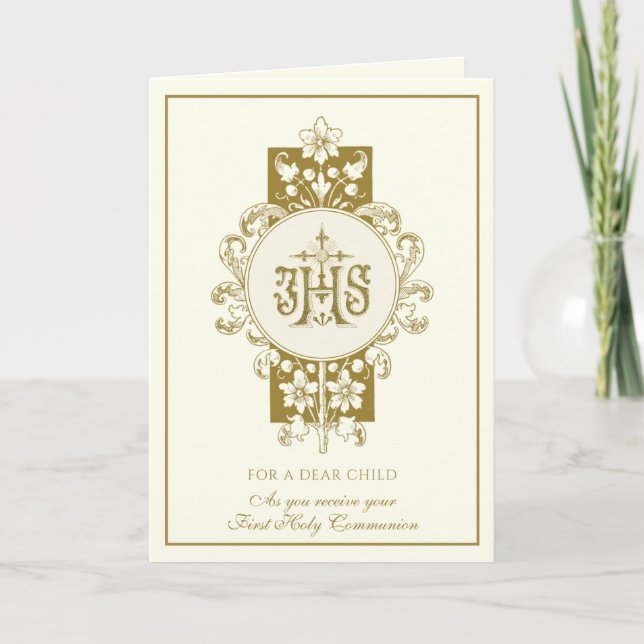 Tarjeta Primera Comunión Jesús Eucaristía  (Anverso)