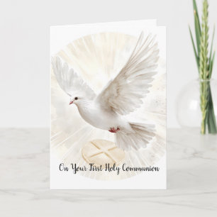 Tarjeta Primera Comunión Paloma Eucaristía Bendiciones