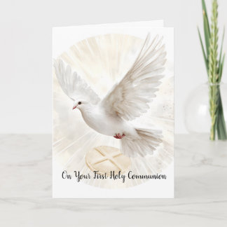 Tarjeta Primera Comunión Paloma Eucaristía Bendiciones