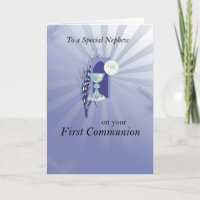 Primera comunión para el sobrino con rayos azules