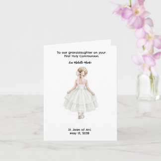 Tarjeta Primera Comunión personalizada para niñas