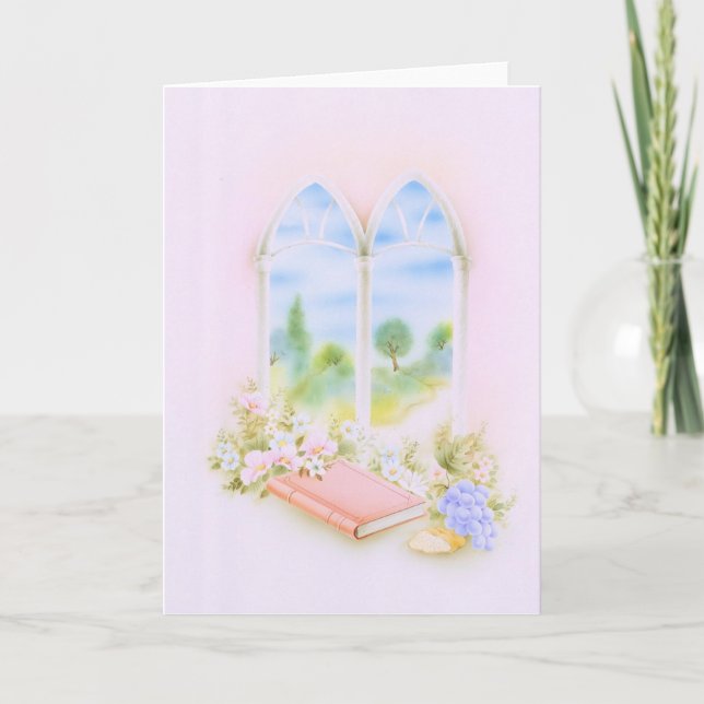 Tarjeta Primera comunión santa, confirmación (Anverso)