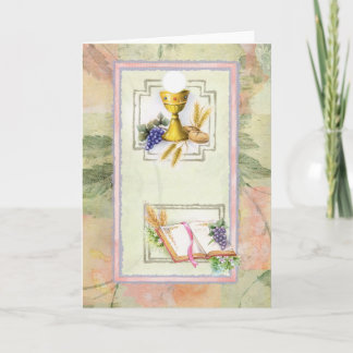 Tarjeta Primera comunión santa, confirmación