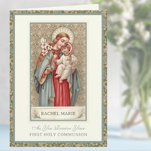 Tarjeta Primera Comunión Santa María Jesús Oración