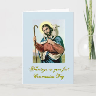 Tarjeta Primera comunión santa - para la enhorabuena -