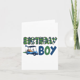 Tarjeta Primera familia de golf de cumpleaños coincidiendo