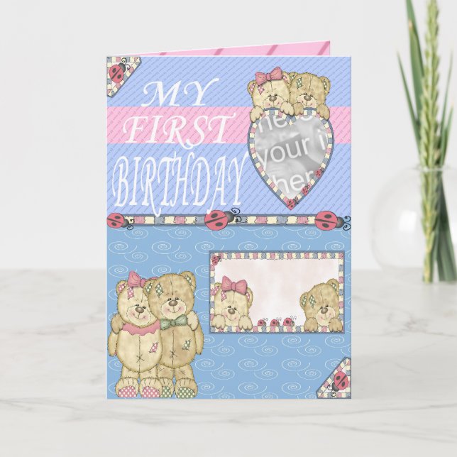 Tarjeta Primera fiesta de cumpleaños (Anverso)