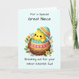 Tarjeta Primera gran sobrina de Pascua que personifica el 