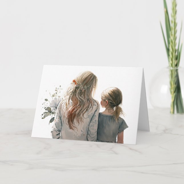Tarjeta Primera madre y hija en el día de la madre (Anverso)