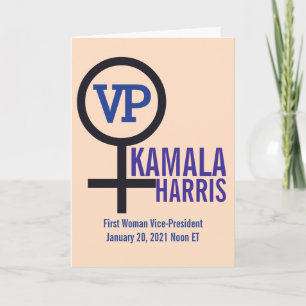 Tarjeta Primera mujer vicepresidenta Kamala Harris VP