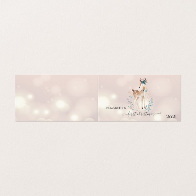 Tarjeta Primera Navidad, fiesta de ciervos curados (Exterior desplegado)