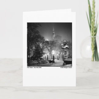 Tarjeta Primera nieve - ayuntamiento, NYC