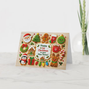 Tarjeta Primera o 1.ª Navidad en un nuevo hogar, una bonit