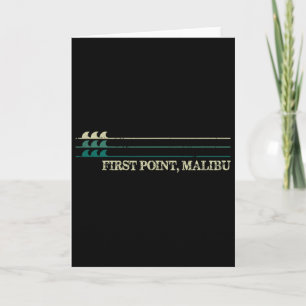 Tarjeta Primera Ola de Surf Retro de Malibu