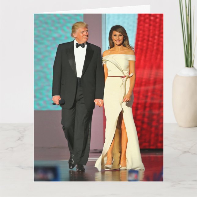 Tarjeta Primera pareja Donald y Melania Trump Bolsa de Lib (Anverso)