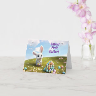 Tarjeta Primera Pascua para Bebé Conejito de Pascua Adorab