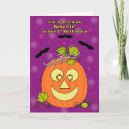 Tarjeta Primera princesa de la calabaza de Halloween de la